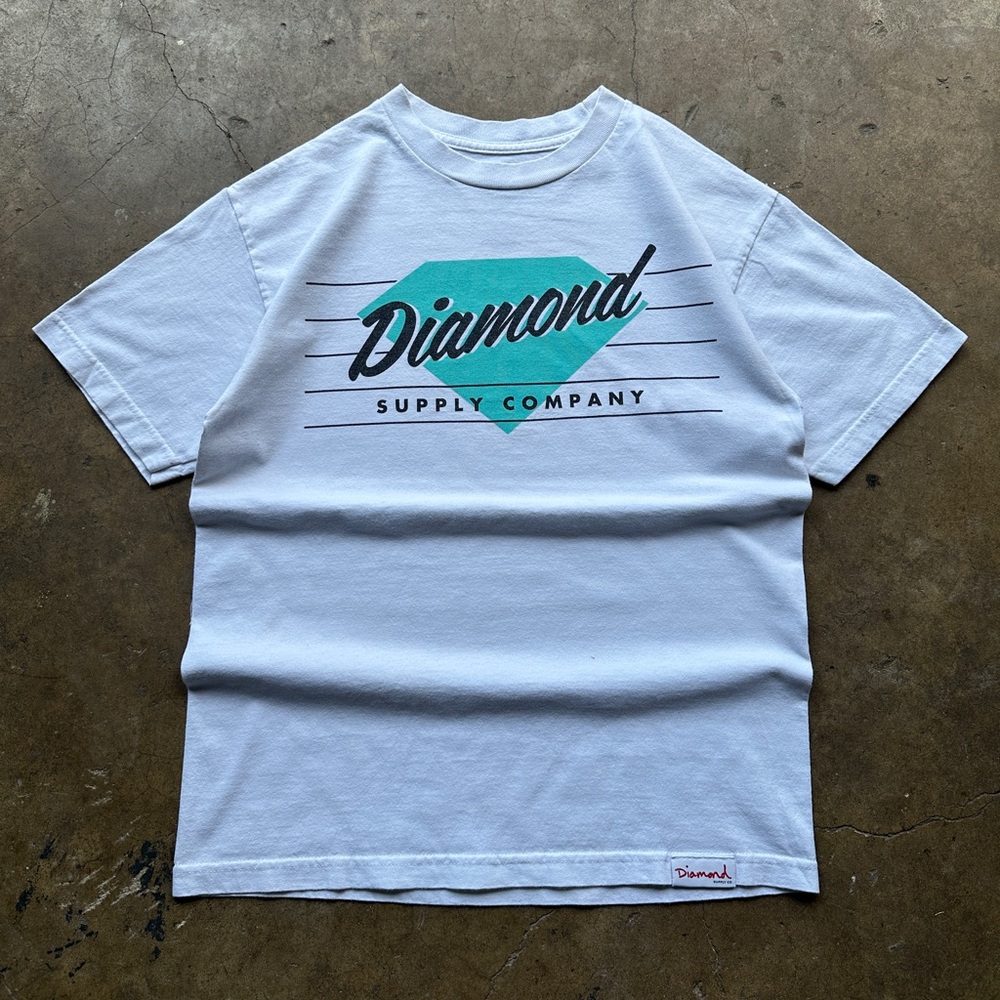 (M) Diamond Supply Co White Tee